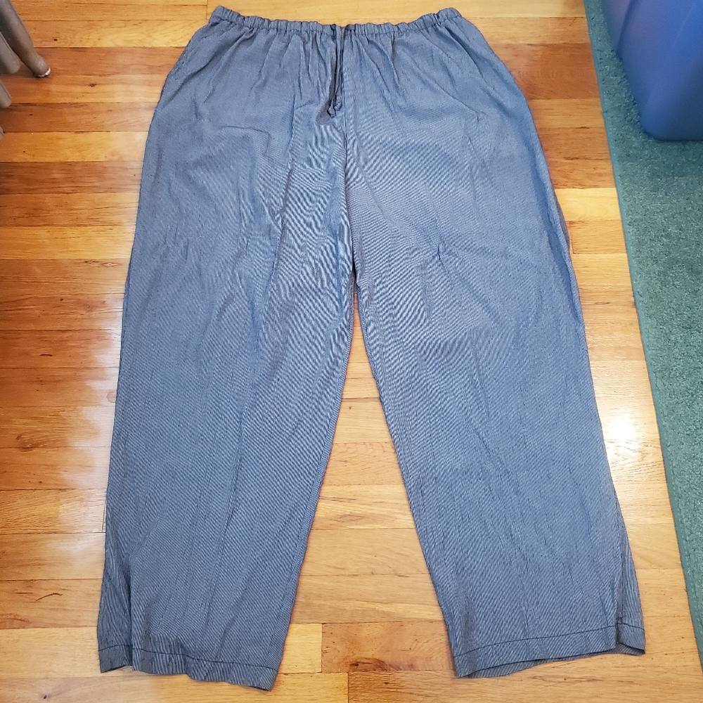 Karen Scott Pinstriped Navy Pants